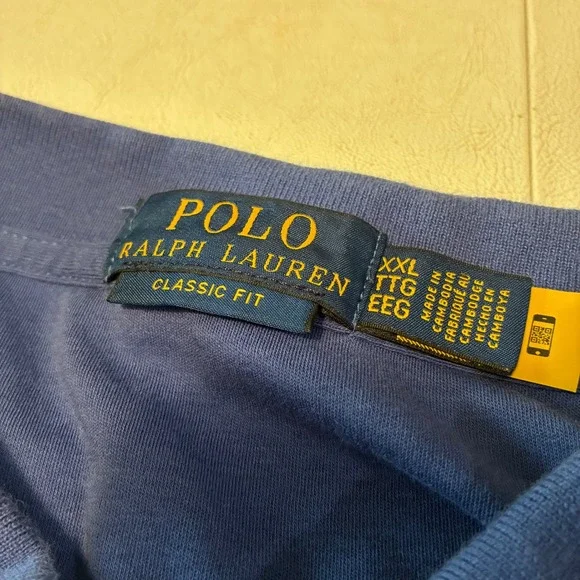 Polo Ralph Lauren Mens Blue Polo Shirt Classic Fit Short Sleeve XXL - Picture 4 of 4